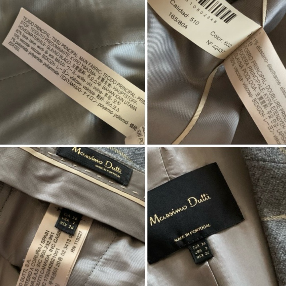 Massimo Dutti Gray Checked Suit - Picture 11 of 16